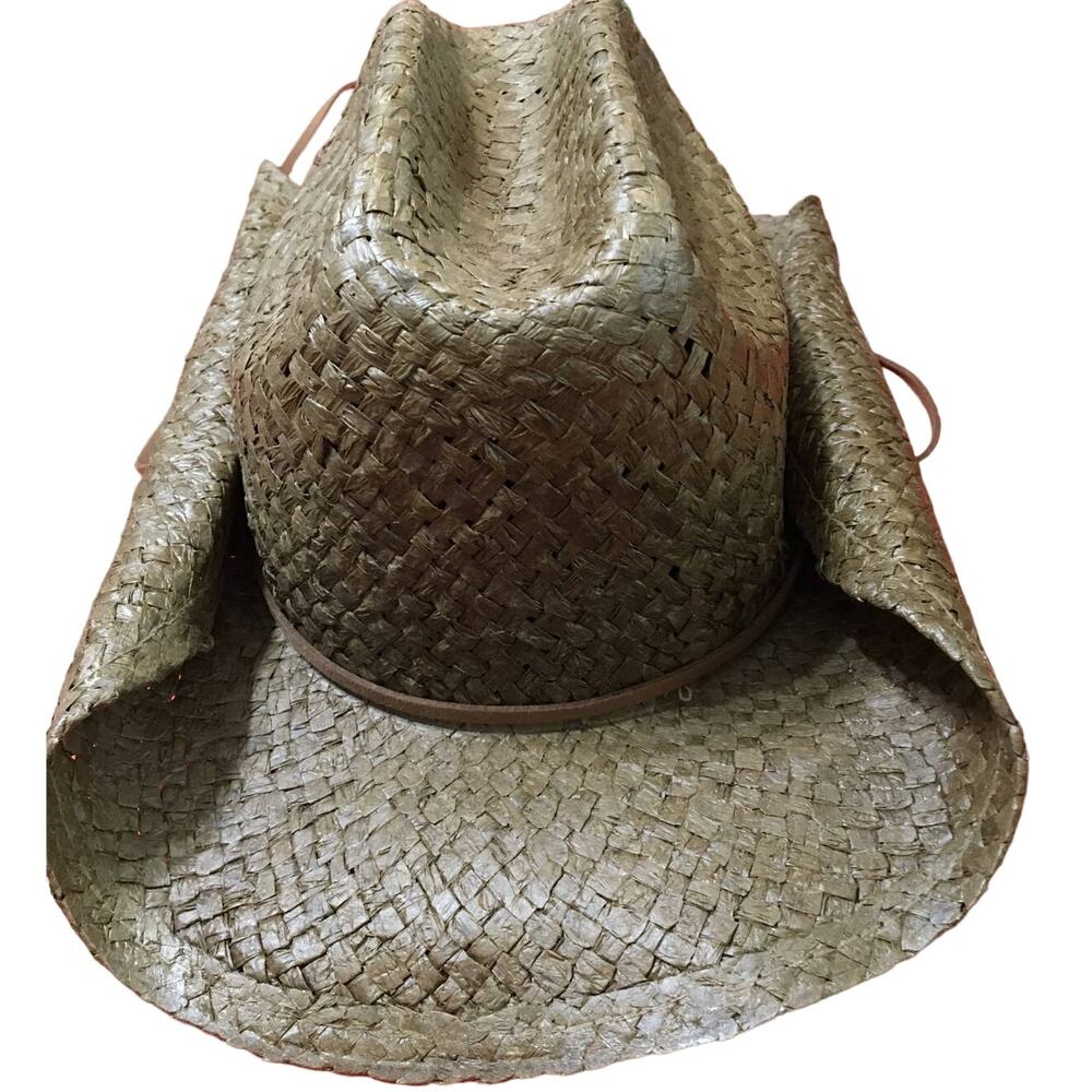 Lucky 7 USA 100% Paper Hat Brown with Leather Beaded Adjustable Strap